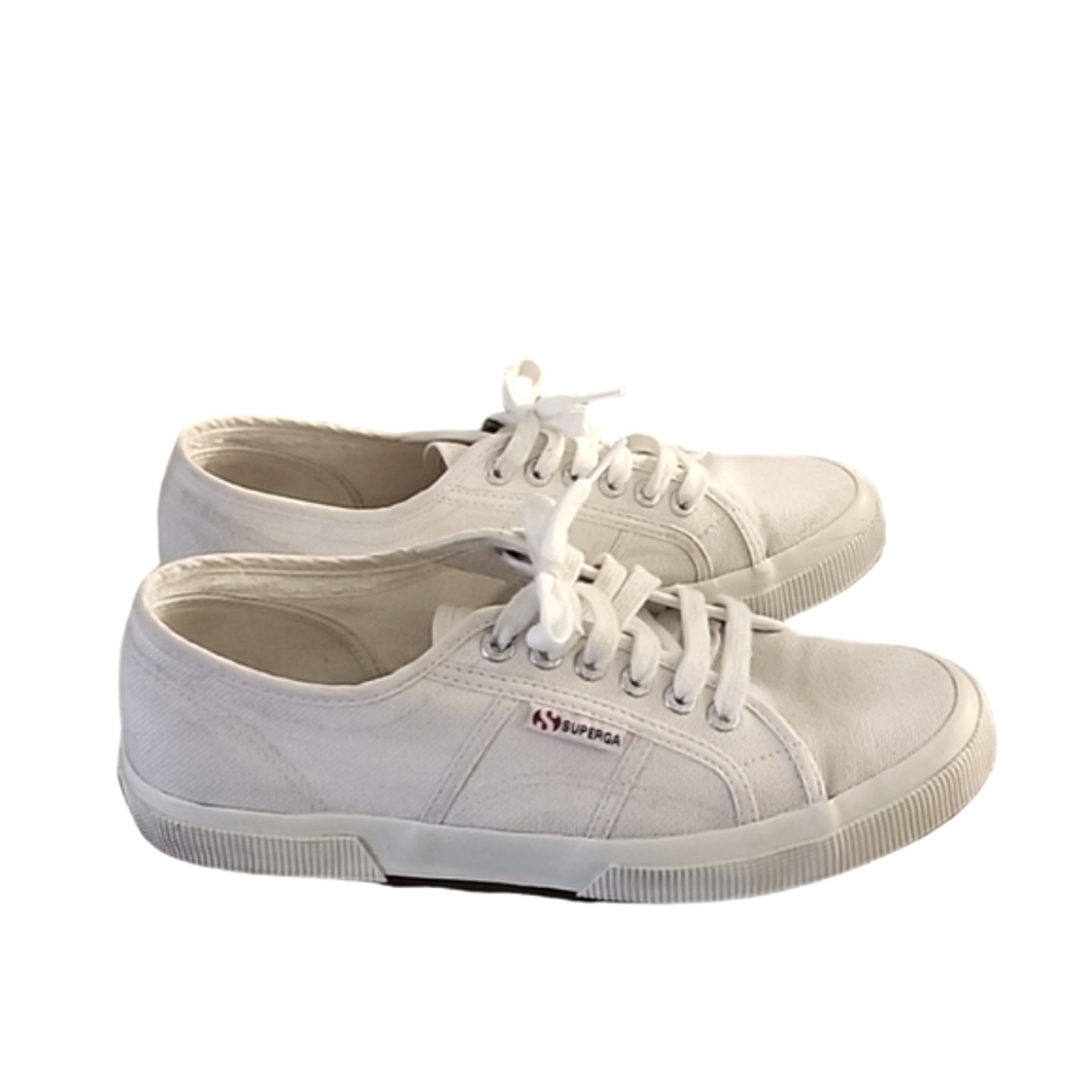 SUPERGA 2750 COTU CLASSIC White Canvas Sneakers 41.5 Size 10 Trainers Retro - Picture 6 of 16